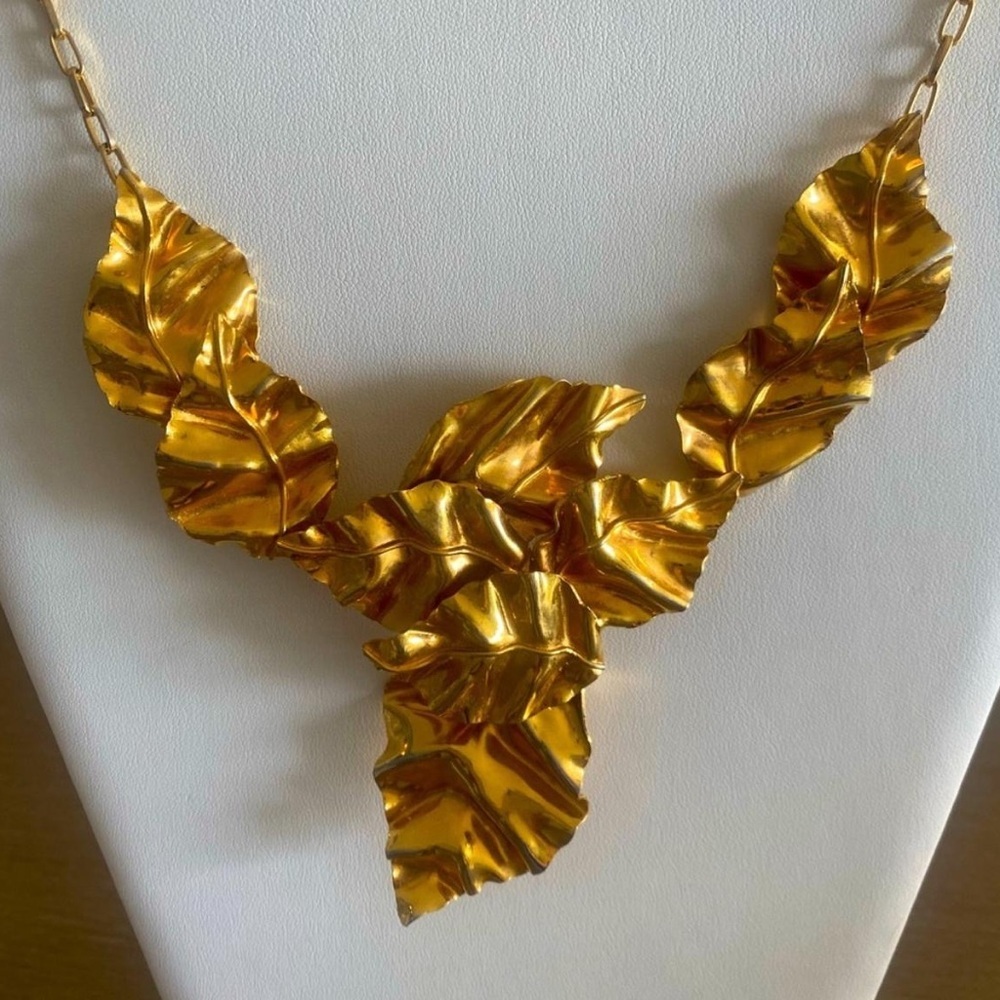 24 gold plated Gold Leaf Necklace